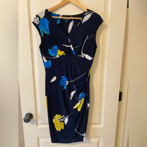 Elegant Floral Print Dress by Lauren Ralph Lauren Size 10 - Picture 1 of 3